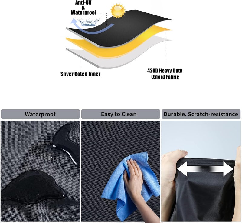 Andacar Patio Heater Covers, Waterproof Outdoor Heater Cover with Zipper Heavy Duty Electric Heater Storage Cover for Patio Outside Home Use (8.6"D × 3.9"W × 37.8"H) - Image 5